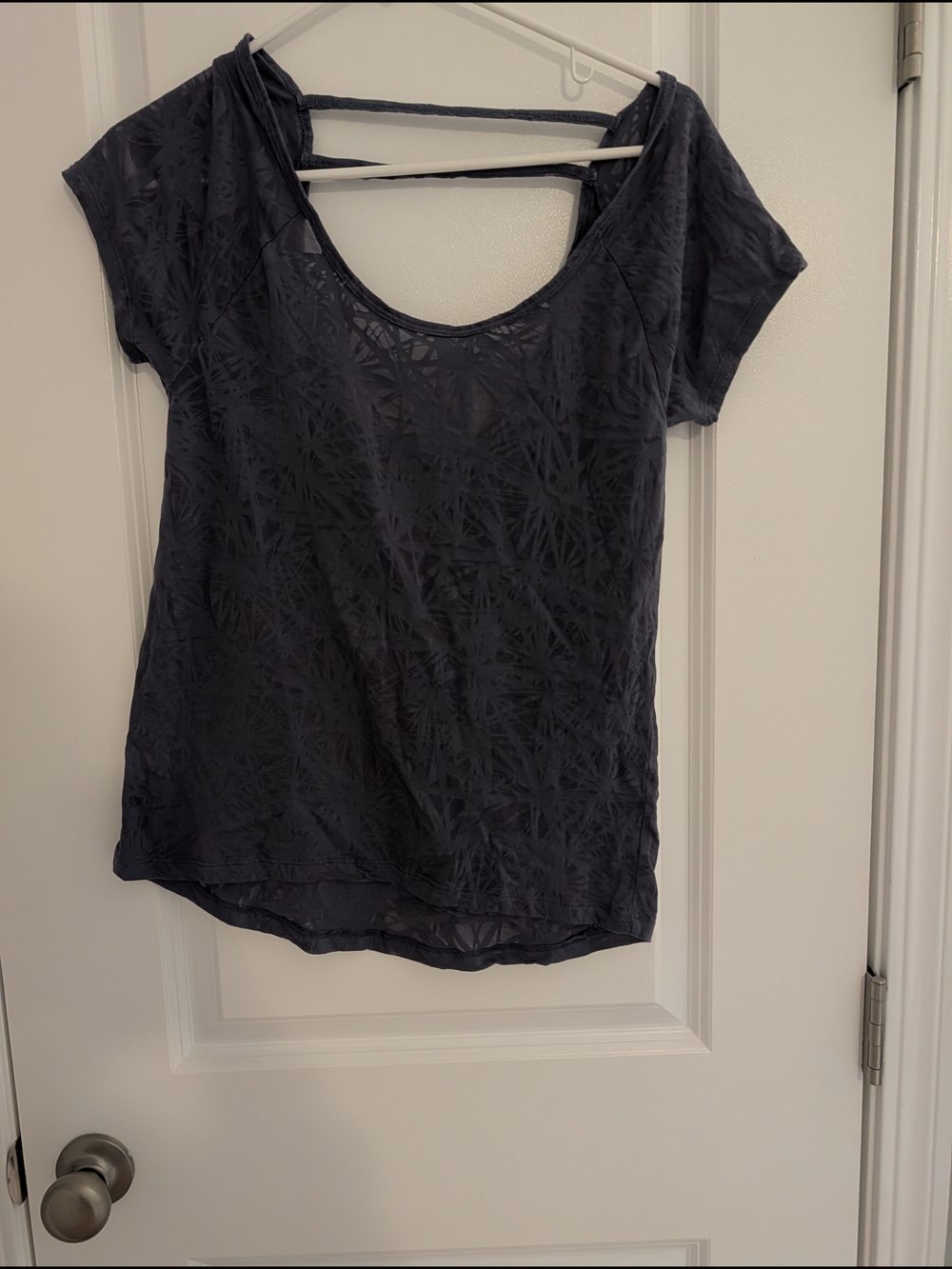 Champion Black Short Sleeve Scoop Neck Top with Back Strap